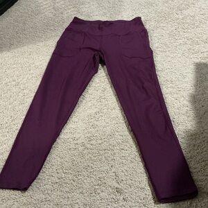 Layers Plum Purple High Rise Leggings Size L Athletic Yoga Athleisure